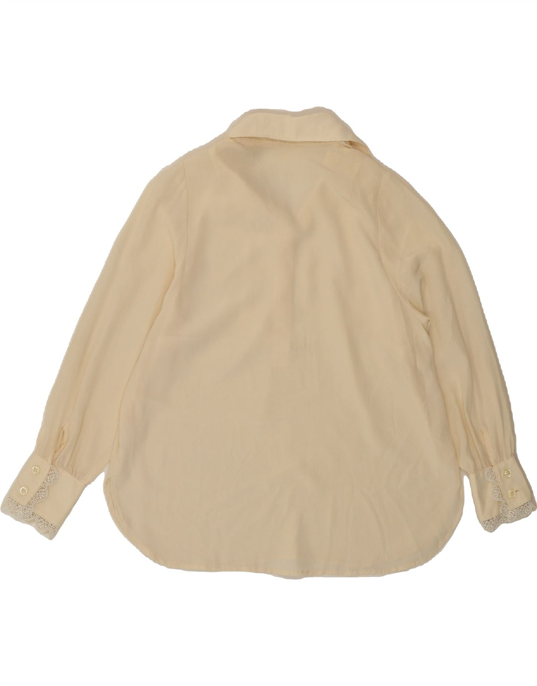 VINTAGE Womens Pullover Shirt Blouse UK 14 Medium Off White Vintage Vintage and Second-Hand Vintage from Messina Hembry 