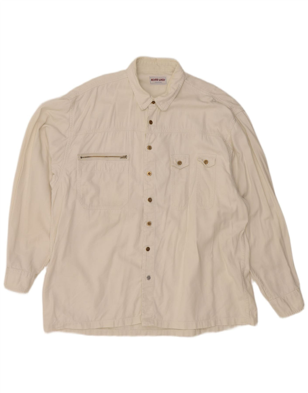 Berto Lucci muška traper košulja XL bijeli pamuk