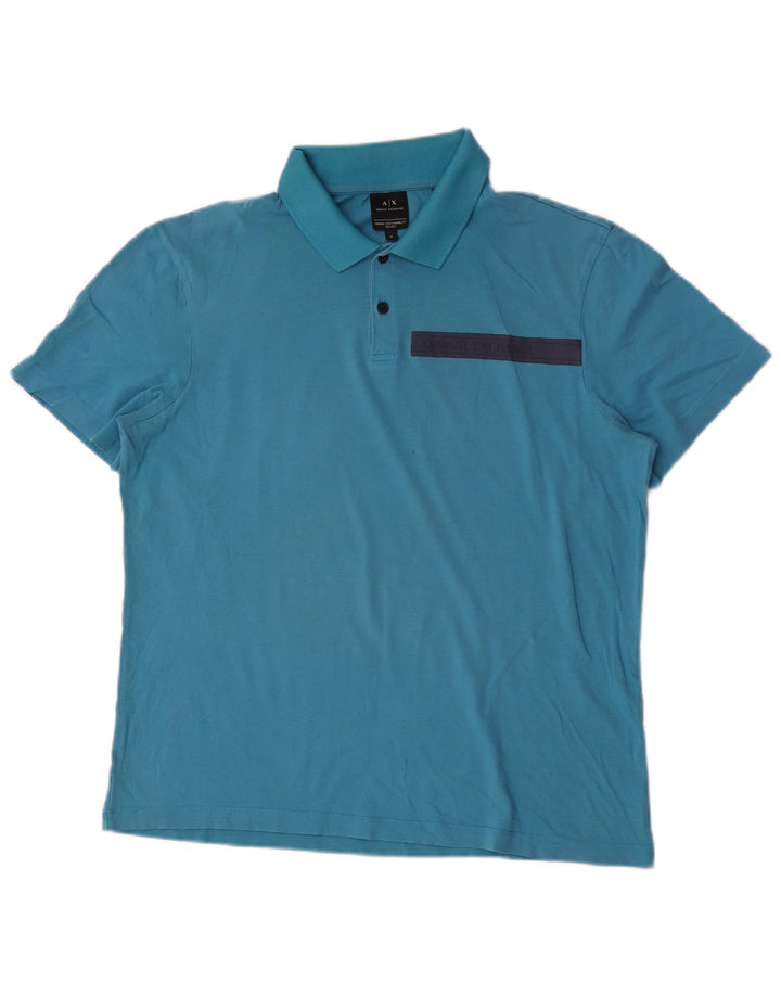 Armani Exchange muška polo majica Srednje plava