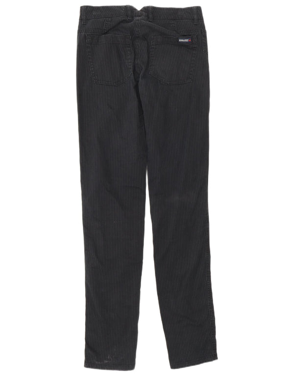 Woolrich Womens Slim Casual Trousers W27 L32 Navy Blue Pinstripe Cotton