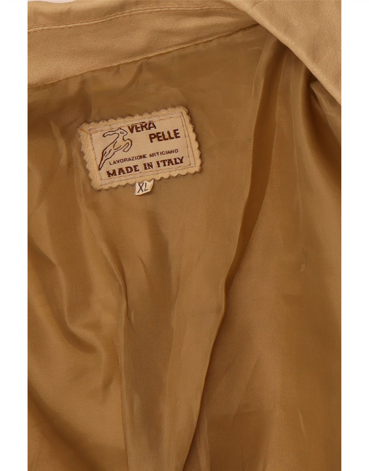 VINTAGE ženska kožna jakna UK 18 XL bež koža