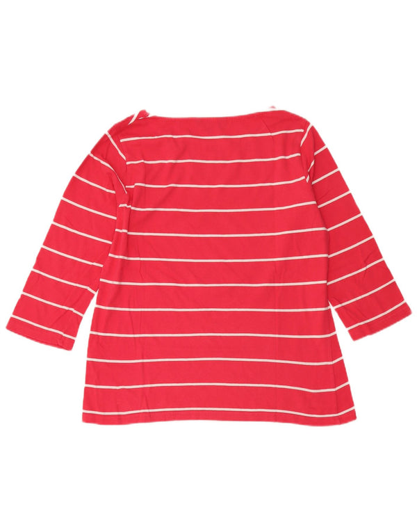 Crew Clothing Ženski gornji dio 3/4 rukava UK 14 srednje crvene pruge pamuk