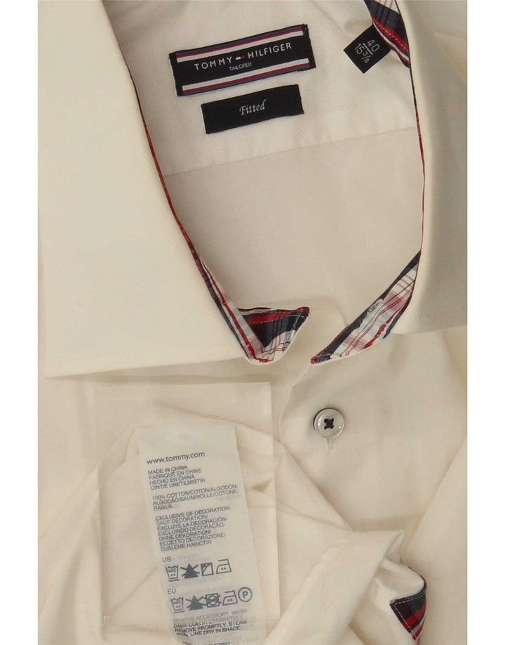 Tommy Hilfiger muška krojena pripijena košulja veličina 40 15 3/4 srednje smeđe bijela