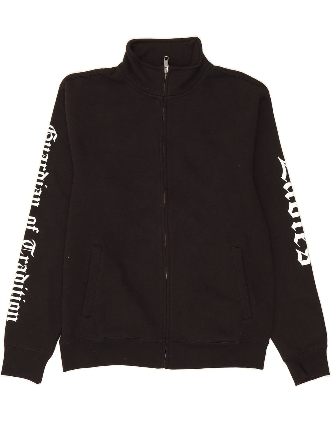 RUSSELL ATHLETIC Womens Graphic Tracksuit Top Jacket UK 16 Large Black Vintage Russell Athletic and Second-Hand Russell Athletic from Messina Hembry 