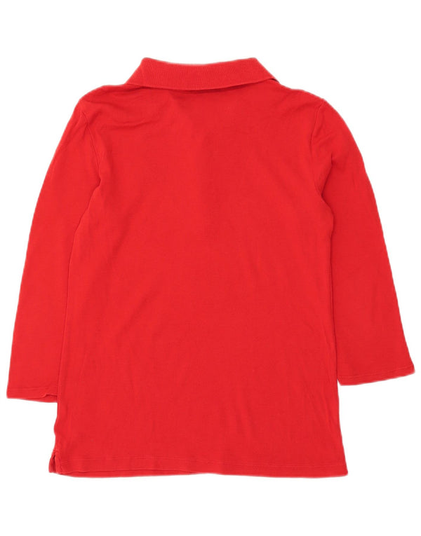 Ženska polo majica Ralph Lauren 3/4 rukava UK 12 srednje crvena pamuk