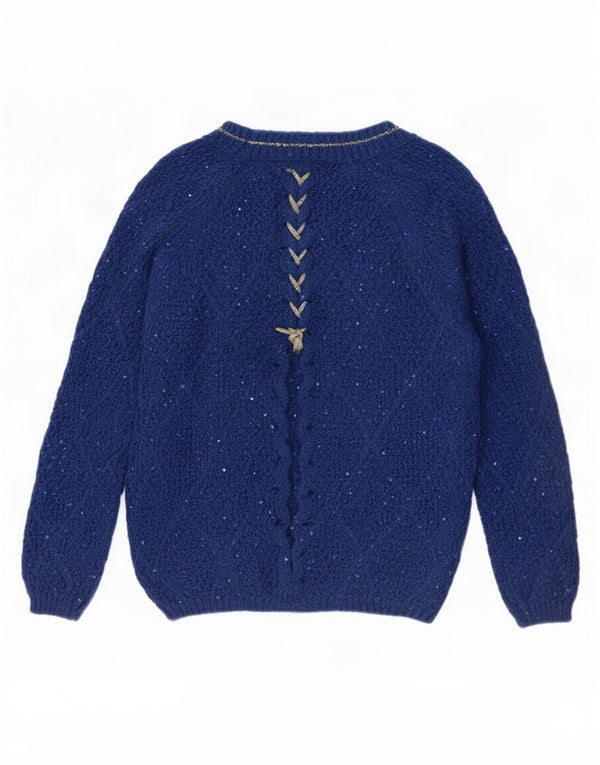 Vintage Womens Boat Neck Jumper Sweater UK 16 Large Blue