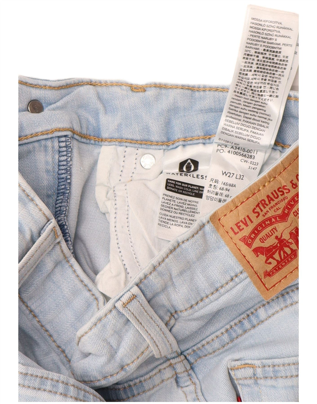 LEVI'S Ženske 726 lepršave traperice W27 L32 Plavi pamuk