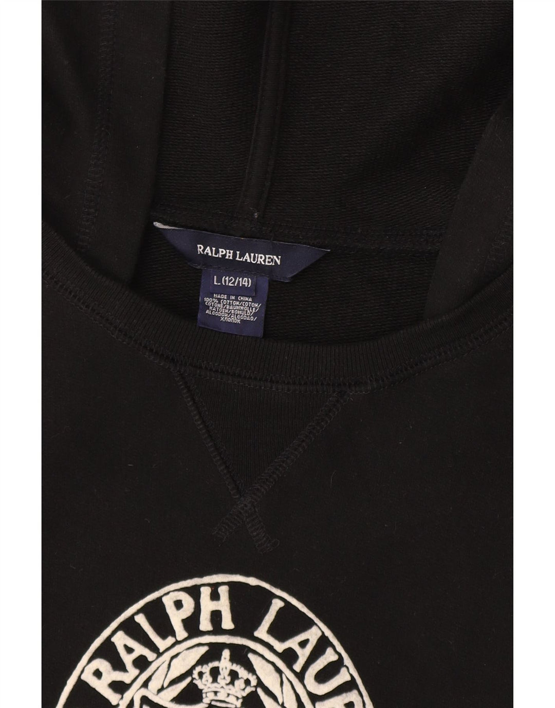 Velika crna pamučna haljina Ralph Lauren za djevojčice, spuštenog struka, 12-13 godina