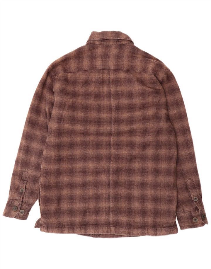 IZOD muška košulja od flanela Lumberjack, pamuk, mala, smeđa karirana boja