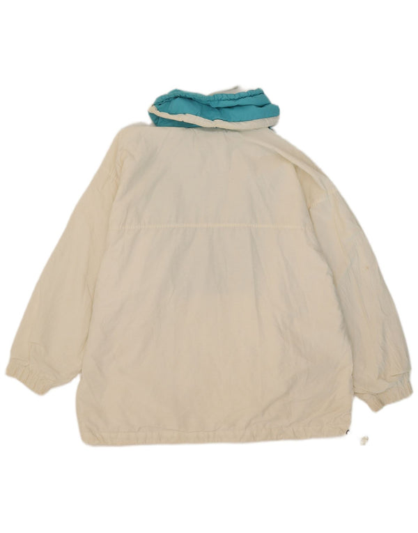 Vintage muška velika anorak jakna UK 12 Srednje bijeli najlon u boji