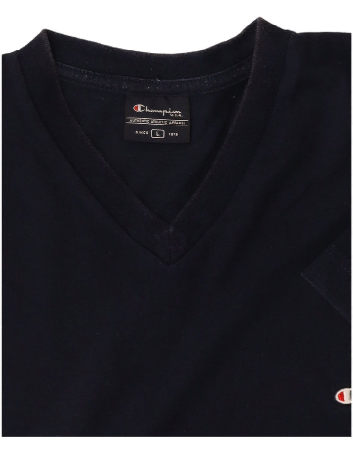CHAMPION Mens T-Shirt Top Large Navy Blue