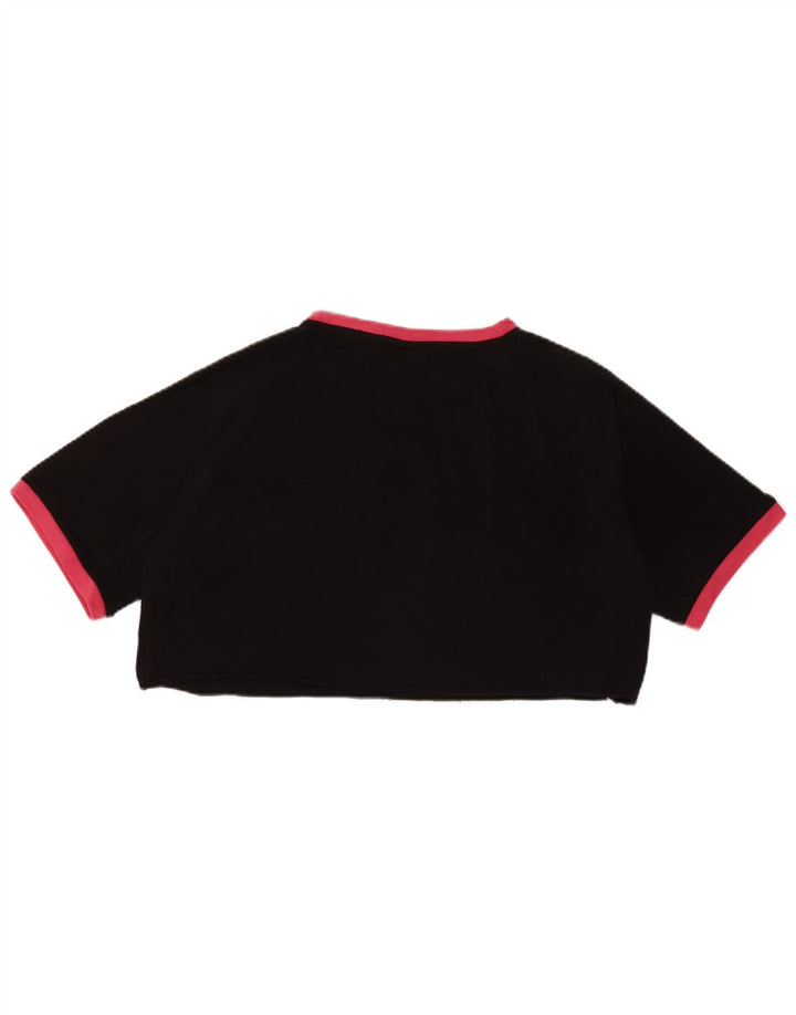 KAPPA ženska majica s velikim grafičkim kratkim rukavima UK 10, mali crni pamuk