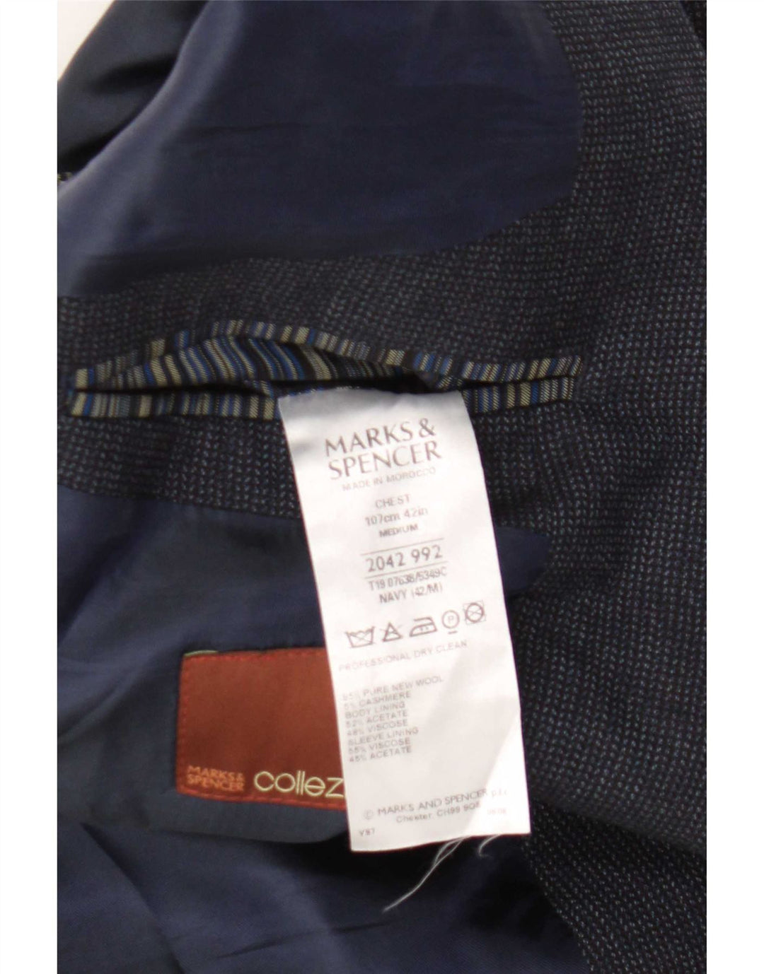 Marks & Spencer muška jakna sa 2 gumba UK 42 Velika tamnoplava nova vuna