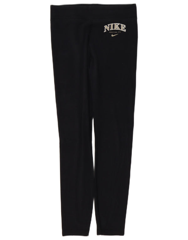 NIKE ženske grafičke tajice UK 14 Srednje crni pamuk