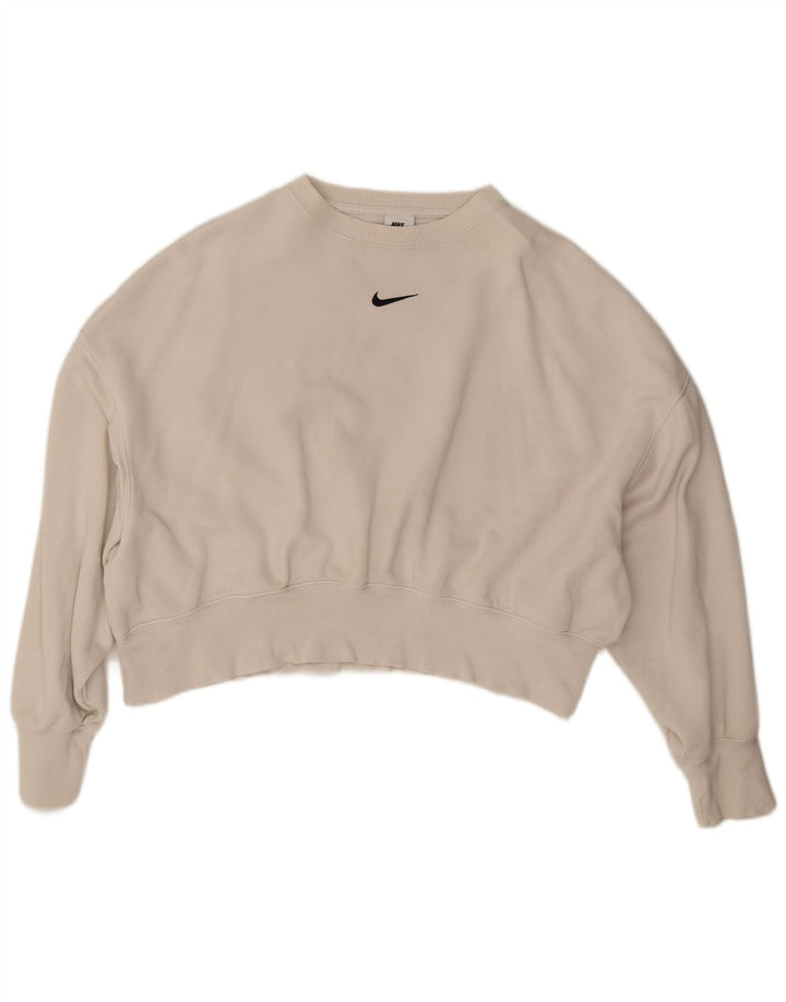 Nike ženska majica prekomjernog kroja UK 14 srednje svijetlo bijeli pamuk