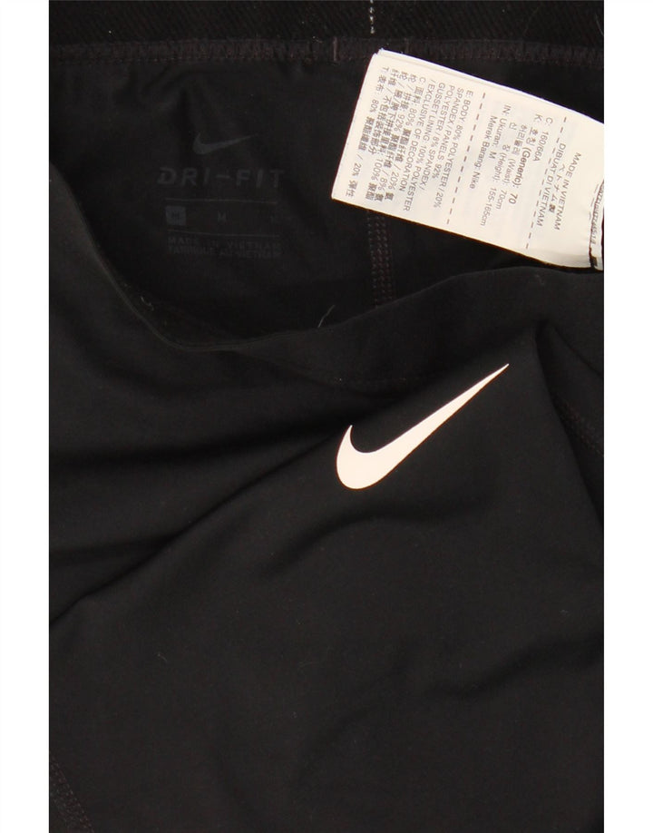 Nike Ženske Dri Fit Graphic Leggings UK 12 Srednje crni poliester