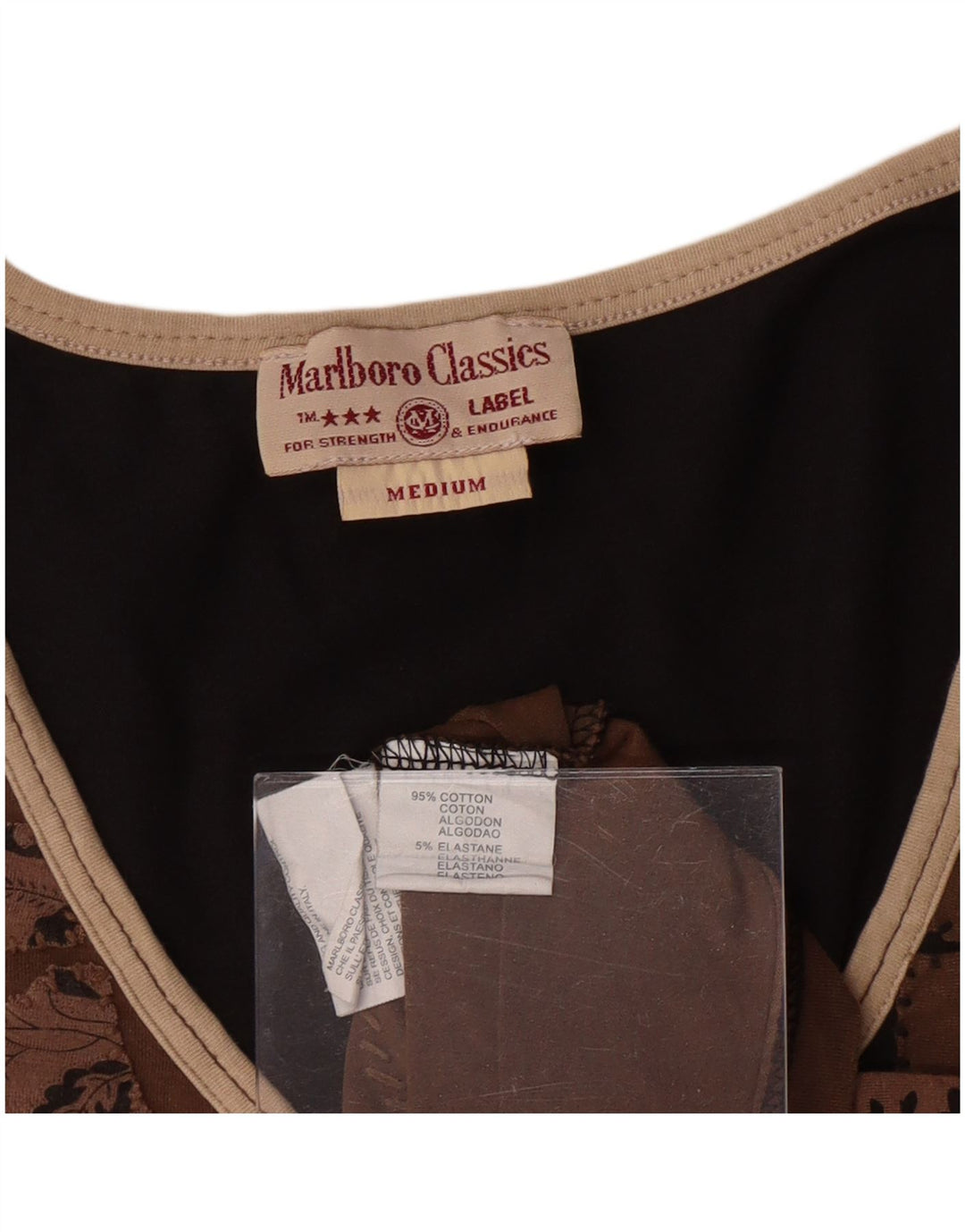 MARLBORO CLASSICS Ženska majica kratkih rukava UK 12 Srednje smeđa Paisley pamuk