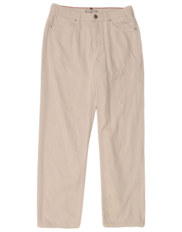 TOMMY HILFIGER Ženske ravne traperice s oskudima W29 L28 Bijeli pamuk