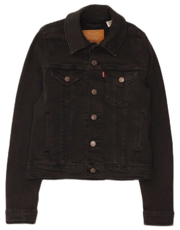 Levi's ženska crop traper jakna UK 2 2XS crni pamuk