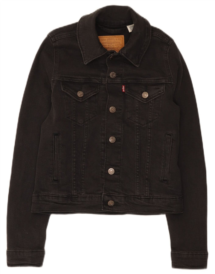 Levi's ženska crop traper jakna UK 2 2XS crni pamuk