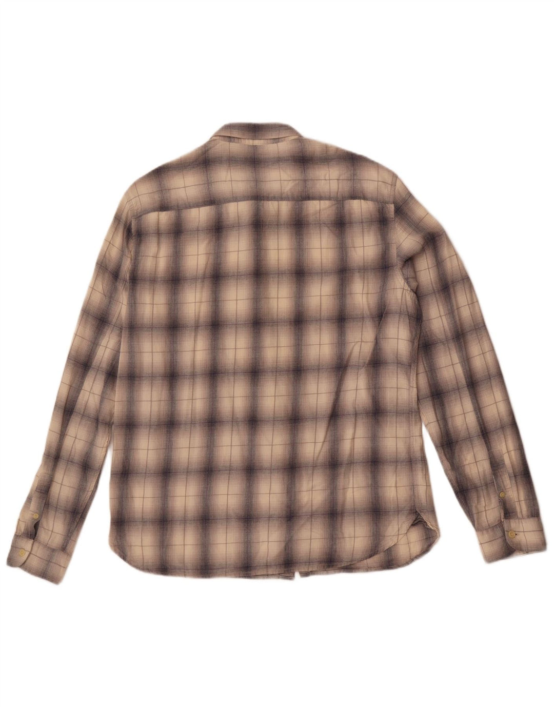 Muška flanelska košulja All Saints, veliki bež karirani pamuk