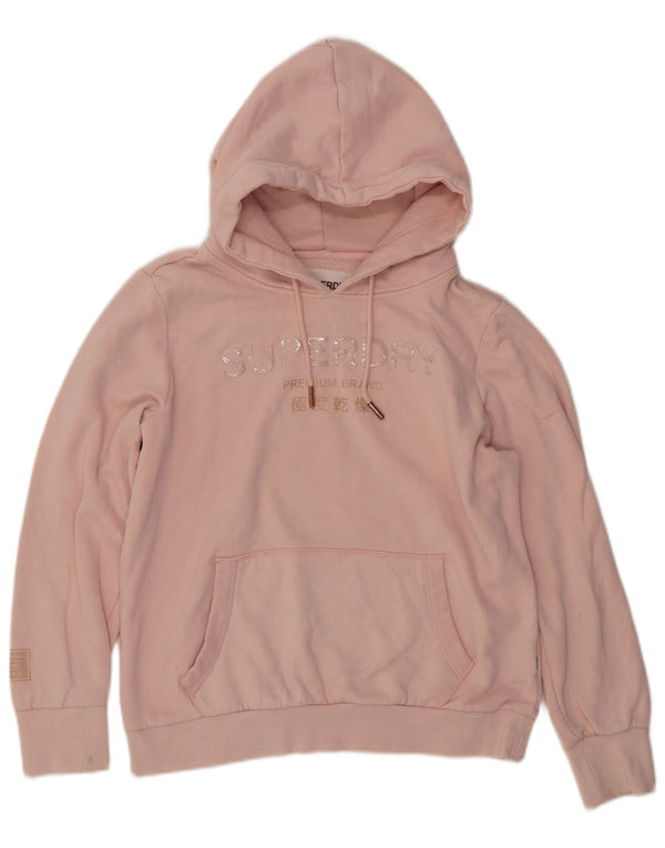 SUPERDRY Ženska majica s kapuljačom s kapuljačom UK 16 Veliki ružičasti pamuk