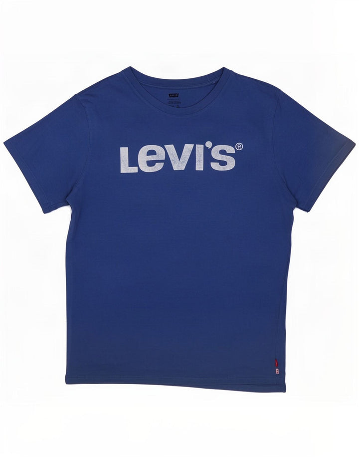 Levi's muška majica kratkih rukava s grafičkim motivima srednje plavi pamuk