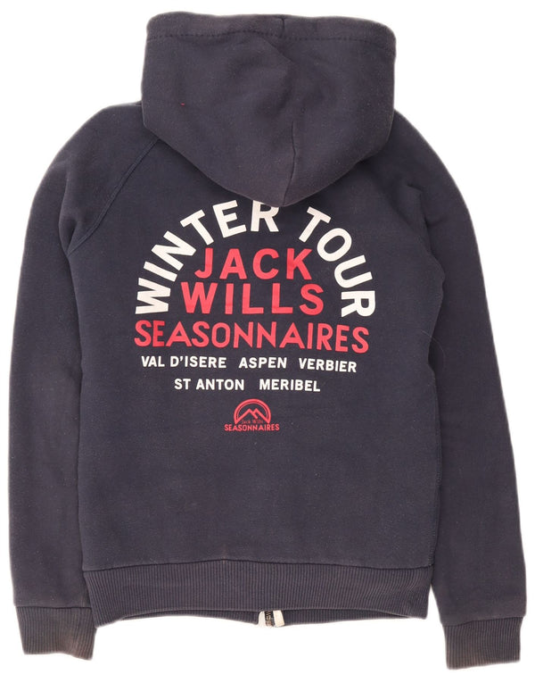 Jack Wills Ženska pulover s kapuljačom Sherpa s patentnim zatvaračem UK 8 Mali tamnoplavi