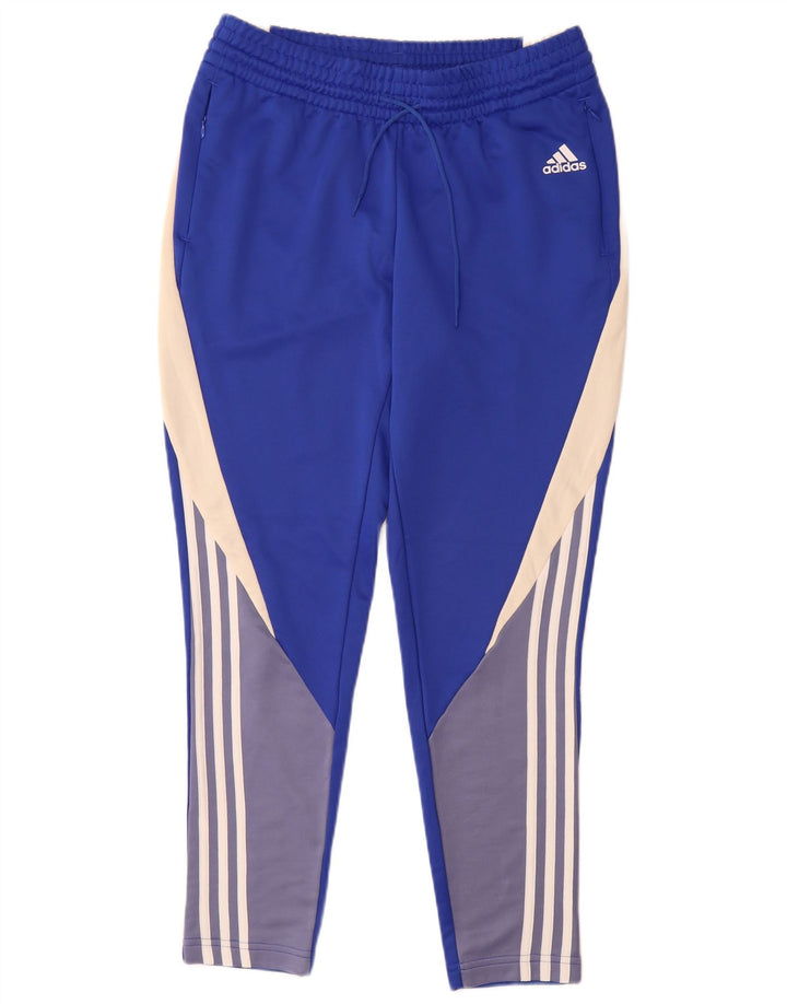 Adidas ženske hlače za trenirku UK 12/14 srednje plave poliesterske boje