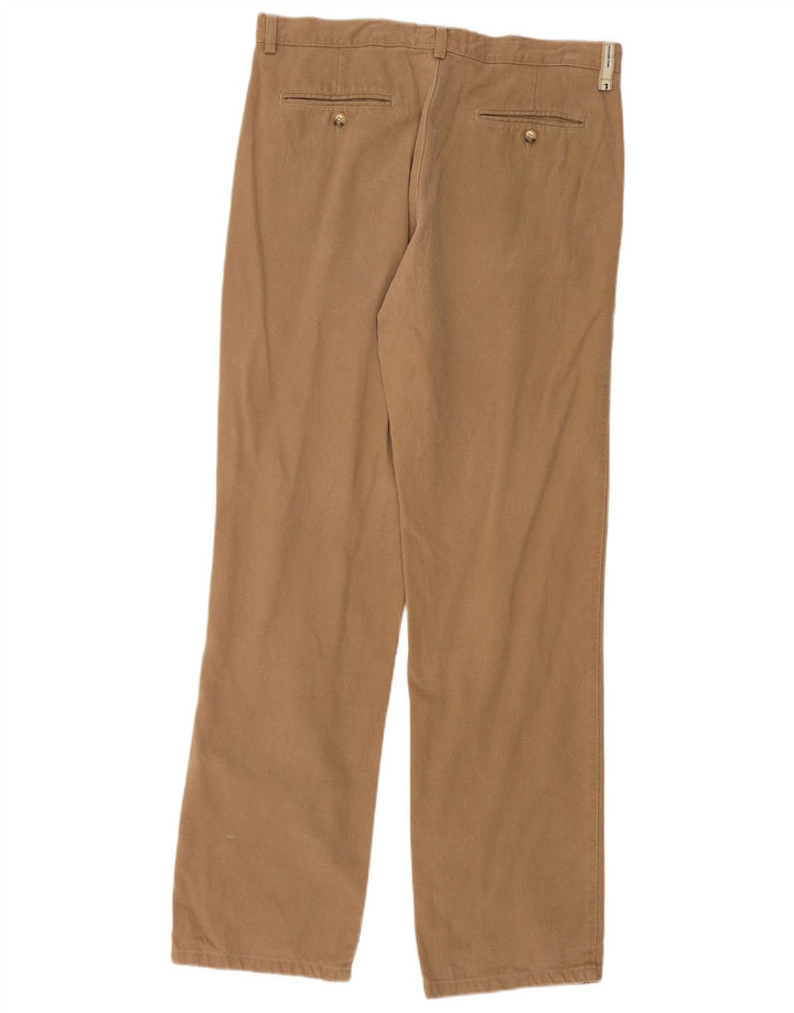 TRUSSARDI Muške ravne chino hlače IT 50 Large W34 L34 Beige Pinstripe