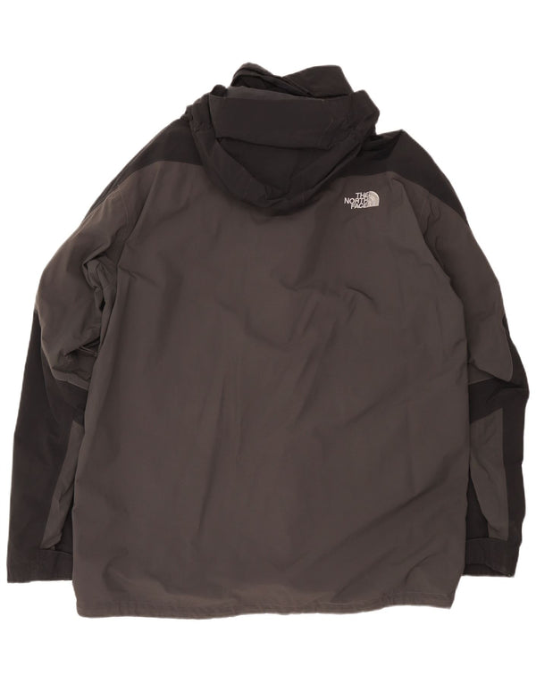 The North Face muška kišna jakna s kapuljačom UK 44 2XL sivi poliester u boji