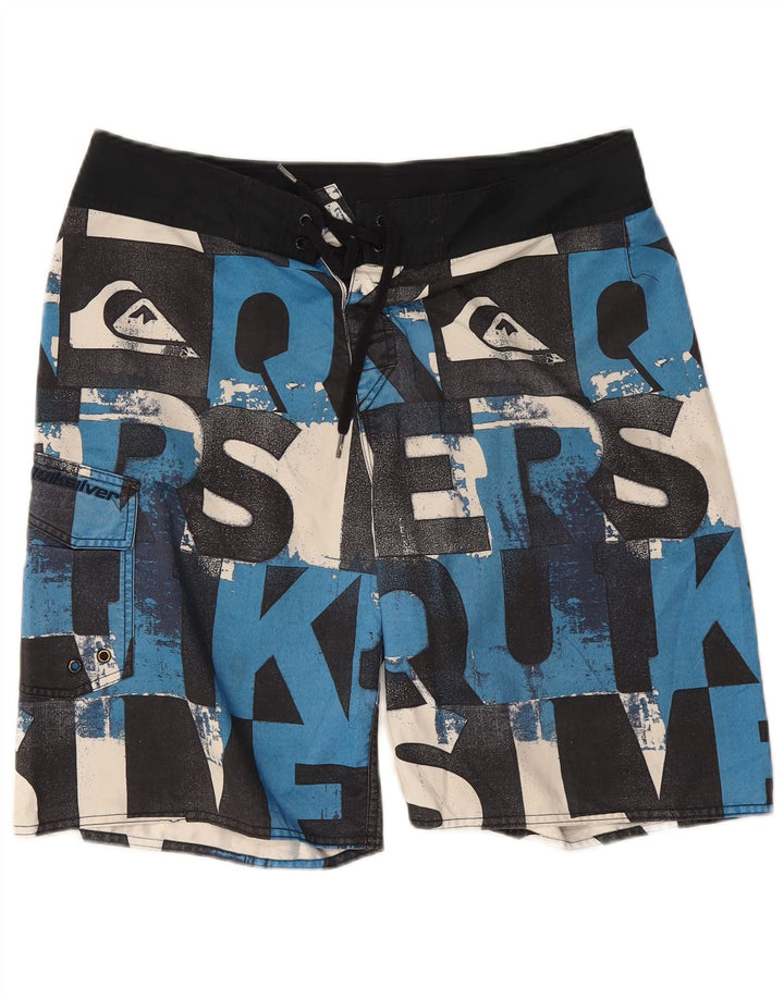 Quiksilver muške kratke hlače za kupanje s grafičkim motivima, veliki crni poliester