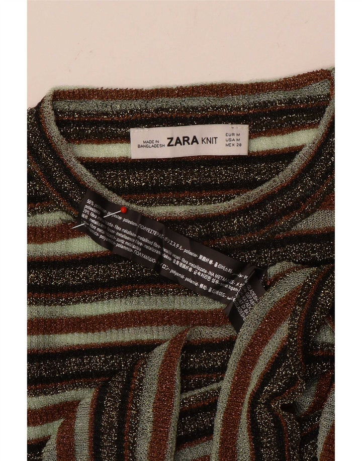 Zara ženski kratki rukav dugih rukava UK 12 srednje raznobojnih pruga
