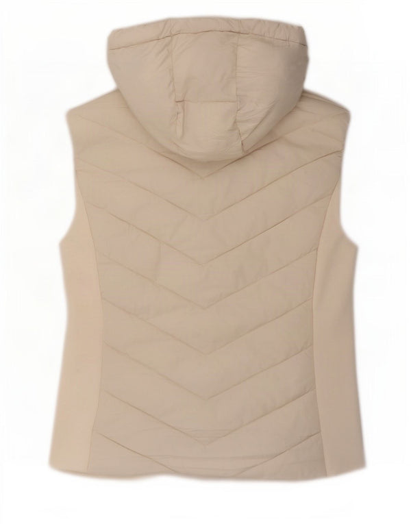 Zara Womens Hooded Padded Gilet UK 18 XL Off White