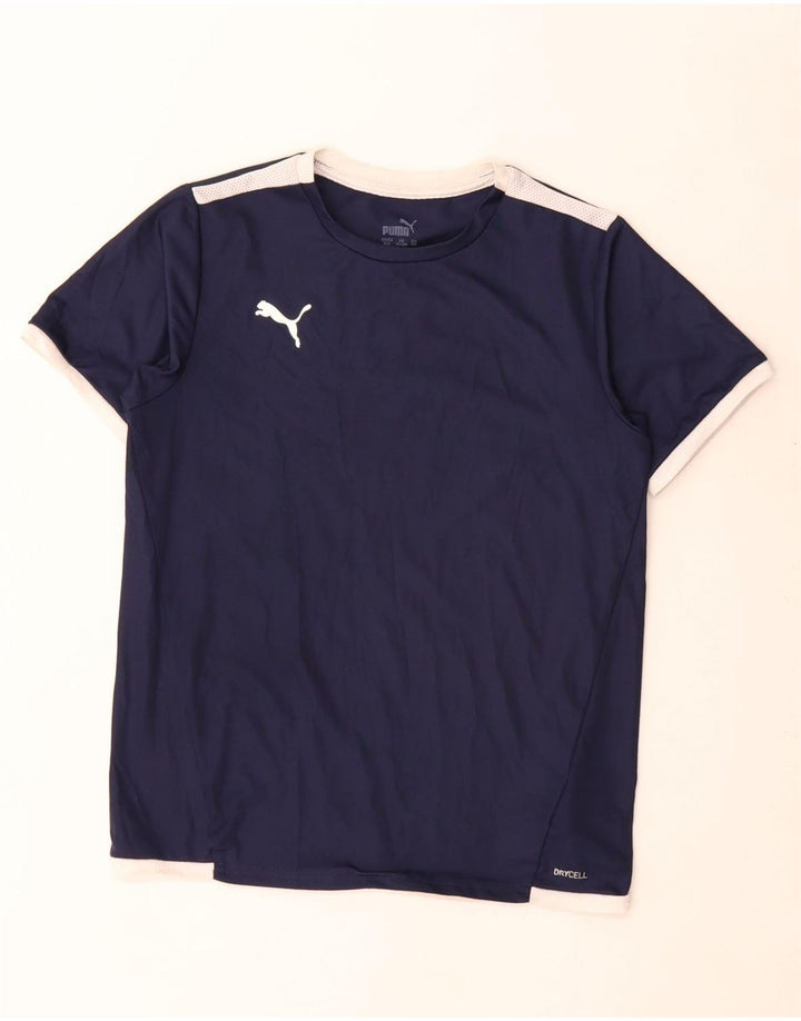 Puma majica kratkih rukava za dječake 11-12 godina tamnoplava poliesterska boja