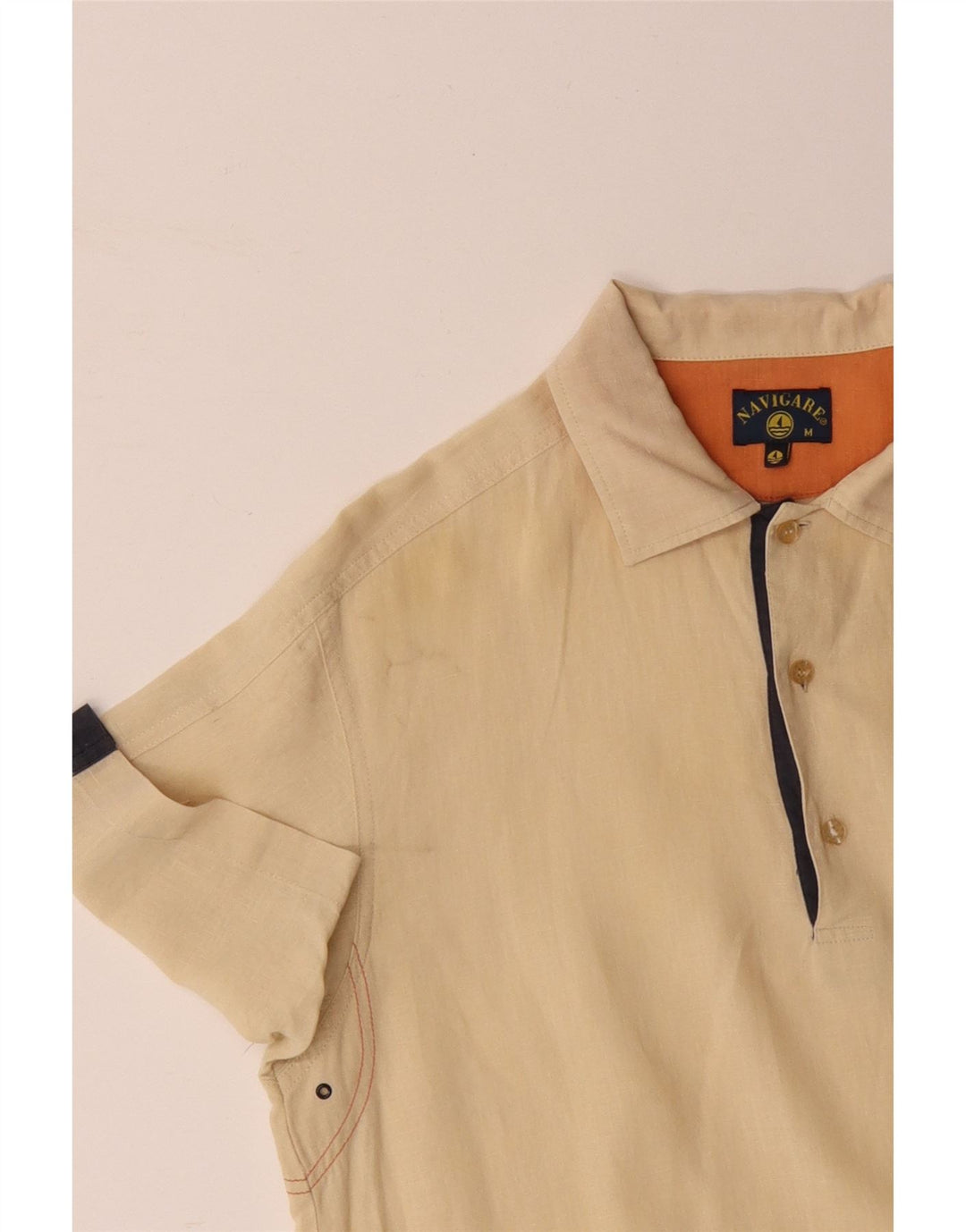 NAVIGARE muška pulover majica kratkih rukava Srednje žuti pamuk u blokovima boja