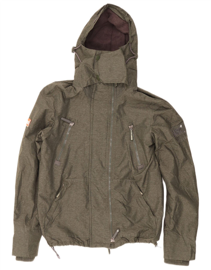 Superdry muška jakna vjetrovka s kapuljačom UK 38, srednji kaki najlon