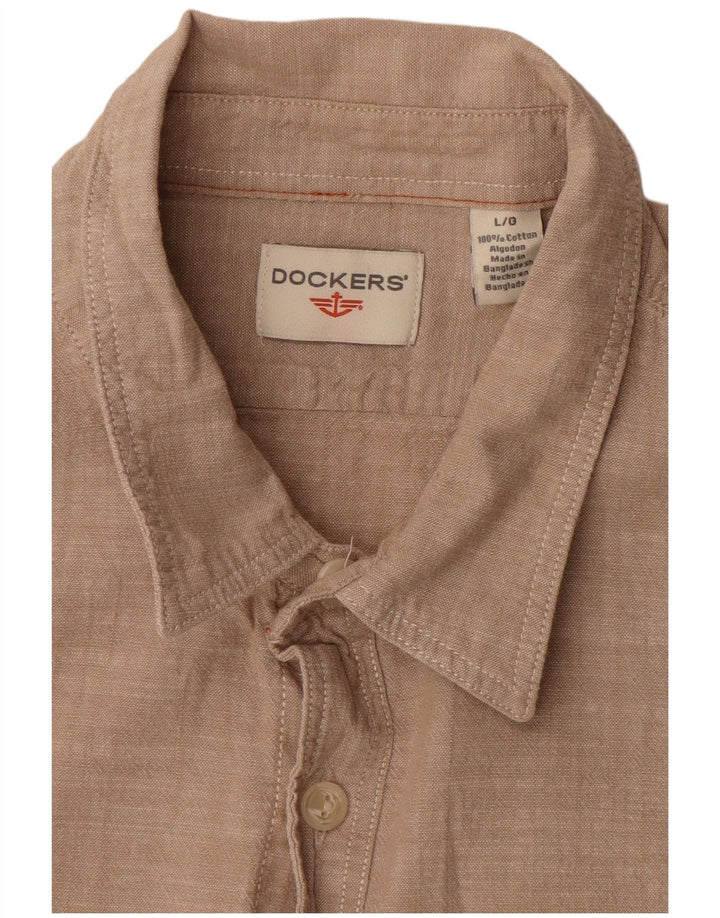 Dockers muška flanelska košulja velika bež pamuk
