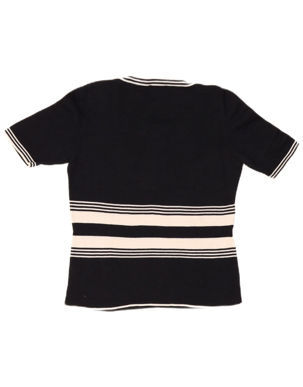 LUISA SPAGNOLI Ženski džemper s veznim izrezom UK 14 Veliki crni