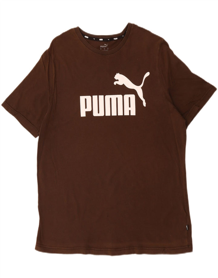 PUMA muška majica kratkih rukava s grafičkim motivima XL smeđi pamuk