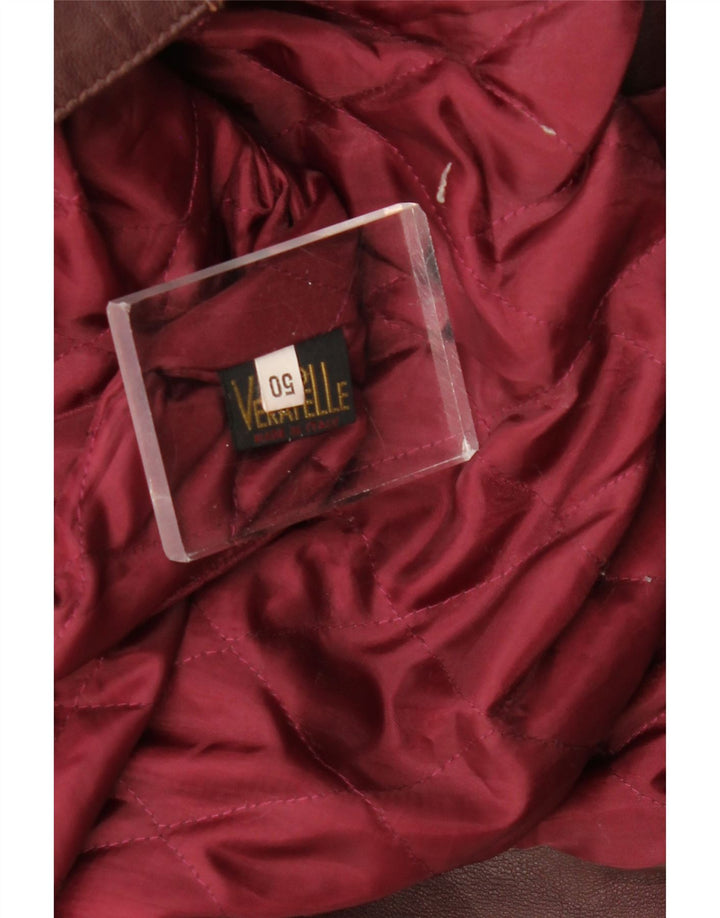 Vintage ženska kožna jakna IT 50 XL bordo koža