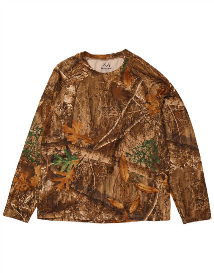 REALTREE Muška majica dugih rukava UK 42/44 velika smeđa kamuflažna poliester