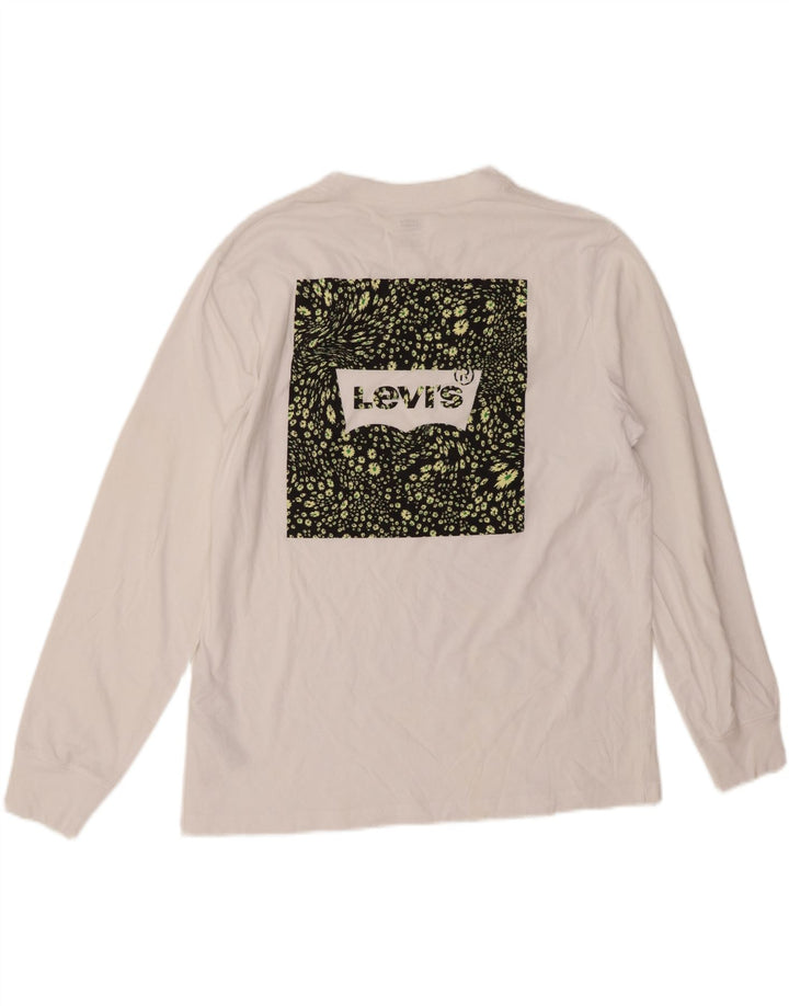 LEVI'S muška opuštena majica dugih rukava s grafikama, srednji bijeli pamuk