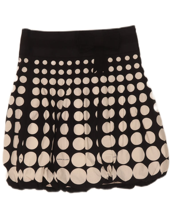 Karen Millen ženska mini suknja s mjehurićima UK 8 mala W26 crni geometrijski pamuk