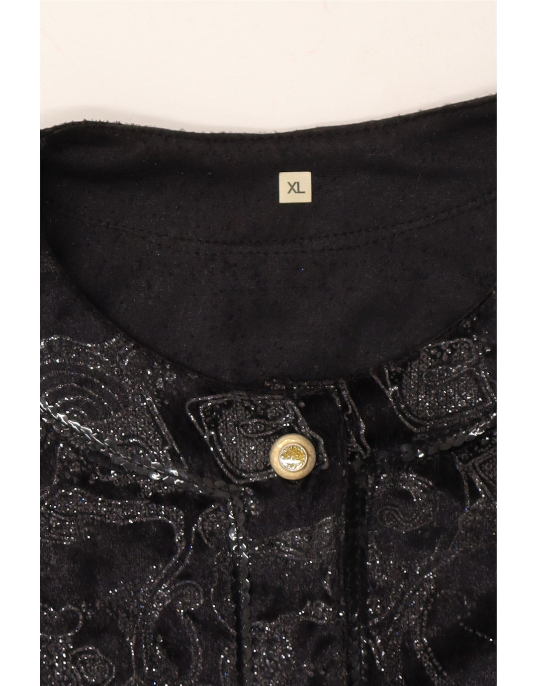 VINTAGE Womens Abstract Pattern Blouse Top UK 18 XL Black Paisley Vintage Vintage and Second-Hand Vintage from Messina Hembry 