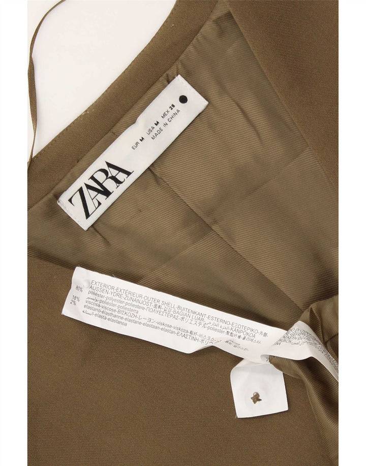 Zara ženski kratki prsluk UK 12 Srednji kaki poliester