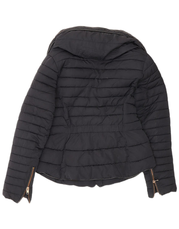 Zara ženska podstavljena jakna UK 12 Medium tamnoplavi poliester