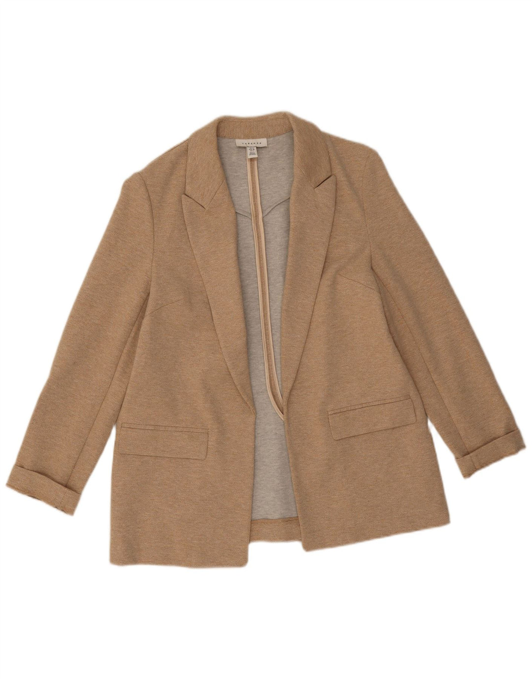 Topshop Ženska jakna s otvorenim sakoom UK 10 Small Beige Poliester