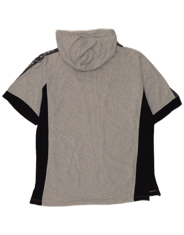 ASICS muški pulover kratkih rukava s kapuljačom, mali sivi pamuk u boji