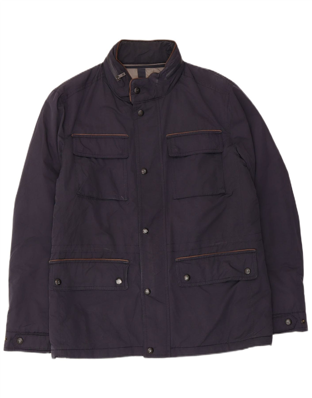 MASSIMO DUTTI Mens Utility Jacket UK 38 Medium Navy Blue